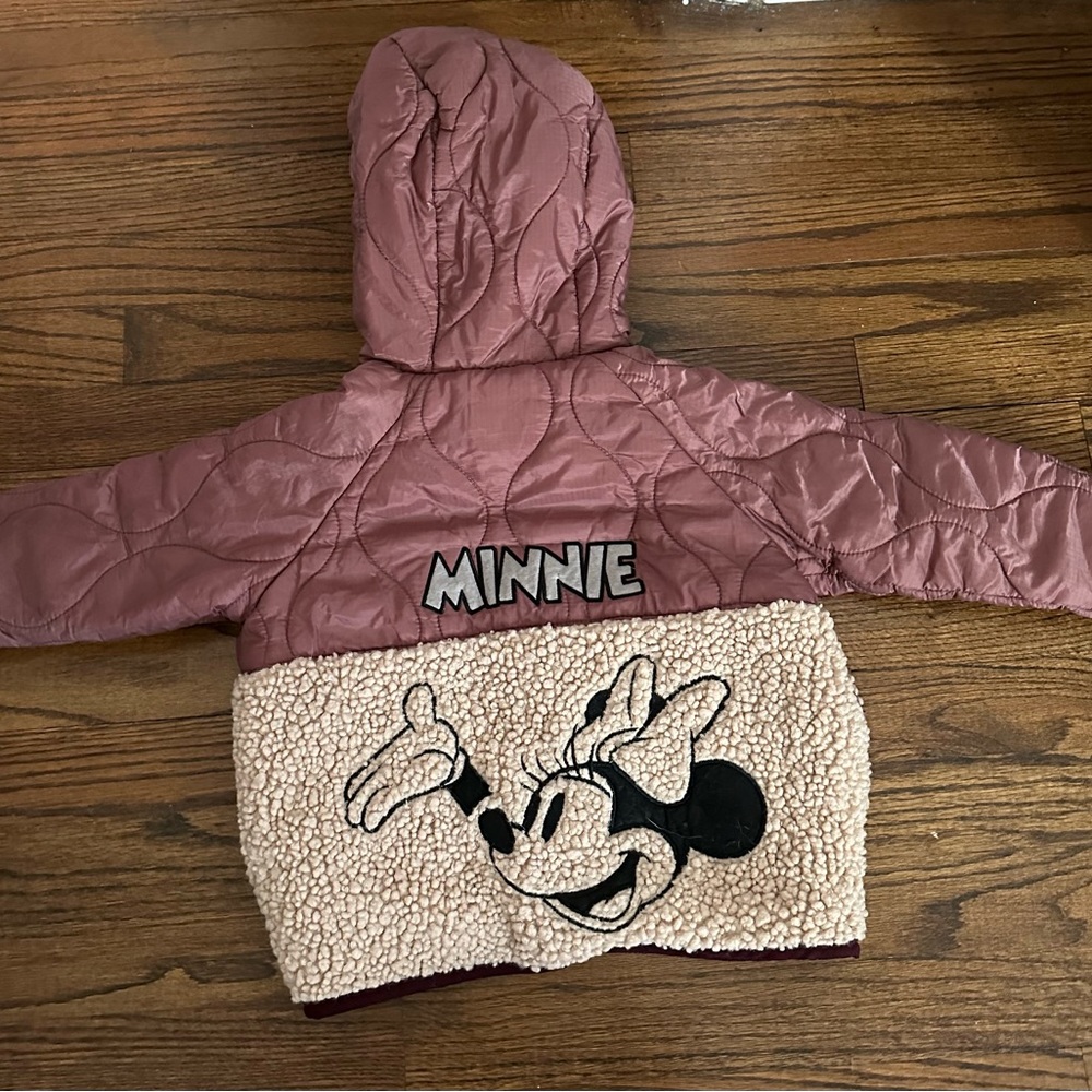 Zara mini mouse fleece puffer jacket